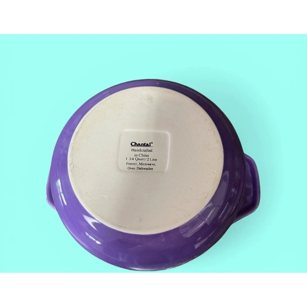 Chantal Purple‎ Lavender Covered Casserole Dish Bowl 1 3/4 Quart Kitchen Spring